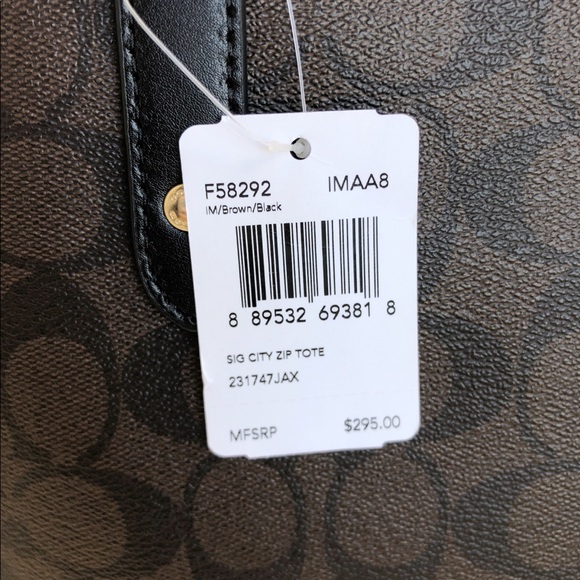 👜💕- NWT Coach Top Zip city Tote💕 - Picture 5 of 7